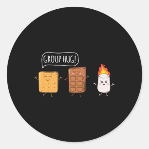 Grappig kamperen roosteren kampvuur avontuur ronde sticker