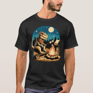 Grappig kampvuur dinosaurus roosteren marshmallows t-shirt