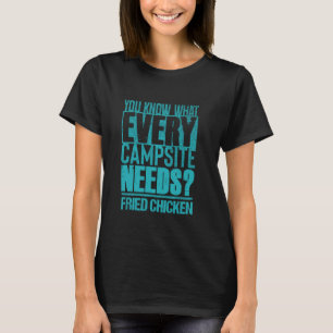 Grappig kampvuur Foodie Camping en gebakken kip T-shirt