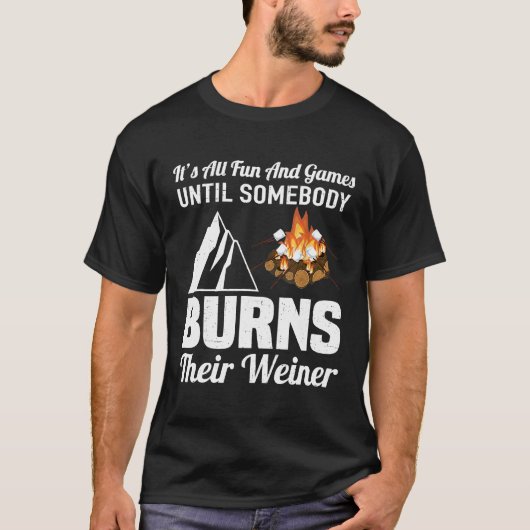 Grappig Kampvuur Vuur Weiner Camping T-shirt (Voorkant)