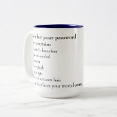 Grappig Kantoor, onmogelijk wachtwoord Tweekleurige Koffiemok (Voorkant links)