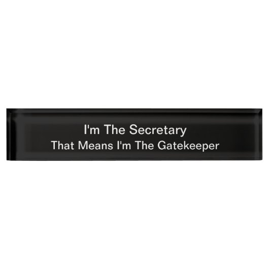 Grappig Kantoor Secretaris Desk Nameplate Naambordje (Voorkant)