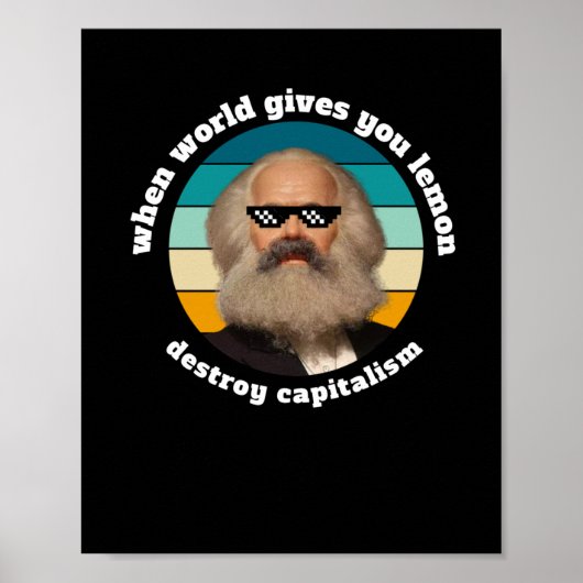 Grappig Kapitalisme Karl Marx Sticker Poster (Voorkant)