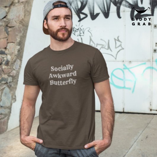 Grappig karakter citaat sociaal onhandige vlinder t-shirt