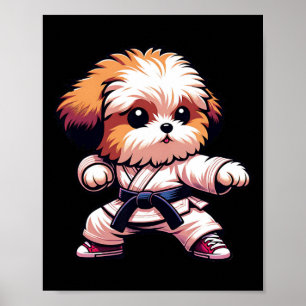 Grappig Karate Bolonka Dog Humor Martial Arts Fun Poster