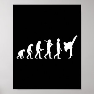 Grappig Karate Evolution Gift voor Martial Artists Poster