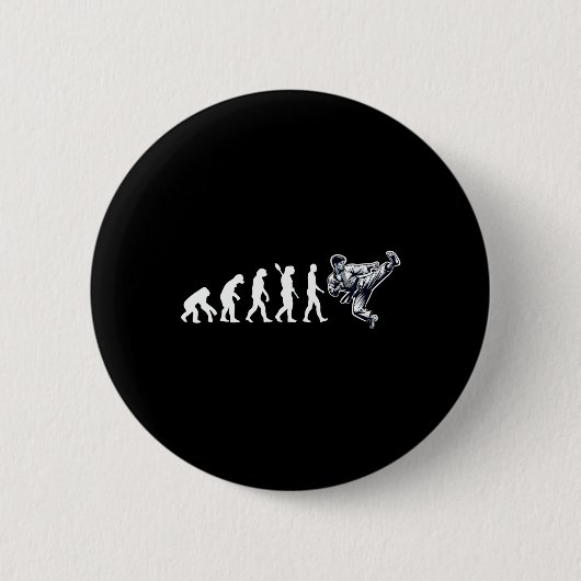 Grappig Karate Evolution Martial Arts Lover Karate Ronde Button 5,7 Cm (Voorkant)