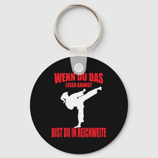 Grappig Karate Kickboksen Taekwondo Meisje Sleutelhanger (Voorkant)