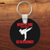 Grappig Karate Kickboksen Taekwondo Meisje Sleutelhanger (Voorkant)