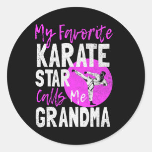 Grappig Karate Oma Shirt Vechtsporten Vechten G Ronde Sticker