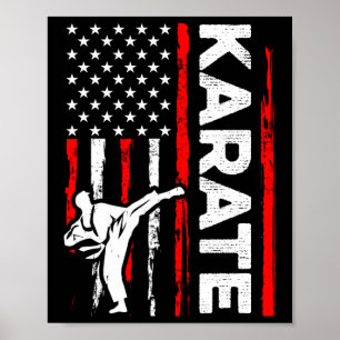 Grappig karate ontwerp 4 juli Amerikaanse vlag Poster