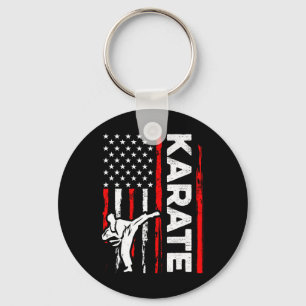 Grappig karate ontwerp 4 juli Amerikaanse vlag Sleutelhanger