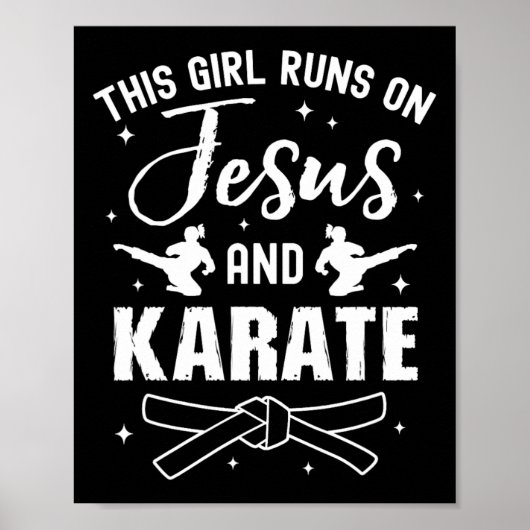 Grappig karate ontwerp voor meisjes vrouwen karate poster (Voorkant)