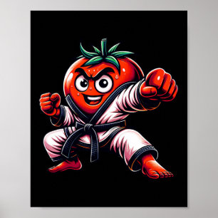 Grappig karate tomaat ontwerp voor liefhebbers van poster