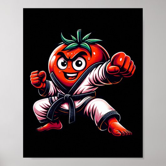 Grappig karate tomaat ontwerp voor liefhebbers van poster (Voorkant)