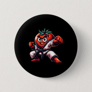 Grappig karate tomaat ontwerp voor liefhebbers van ronde button 5,7 cm