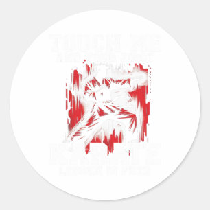 Grappig Karate voor mannen Judo Touch Me First Kar Ronde Sticker