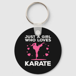 Grappig karate voor vrouwen meisjes karate zwarte sleutelhanger