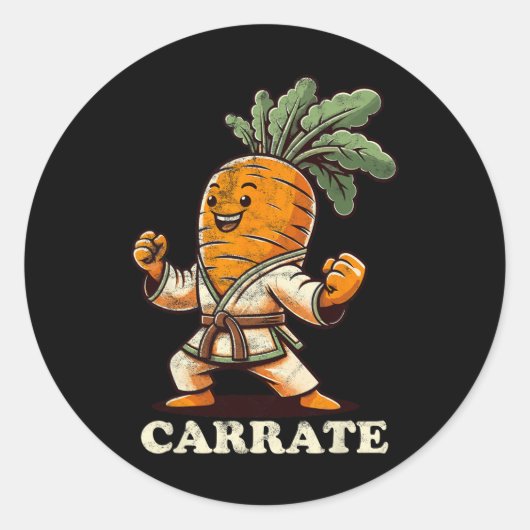 Grappig Karate Wortel Karate Trainer Karate Ronde Sticker (Voorkant)