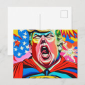 Grappig karikatuur superheld Donald Trump portret Briefkaart (Voorkant / Achterkant)