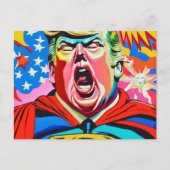 Grappig karikatuur superheld Donald Trump portret Briefkaart (Voorkant)