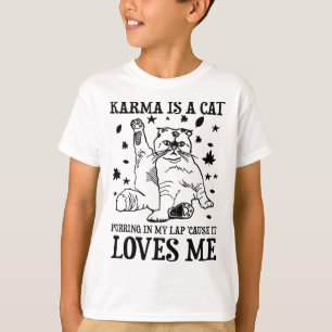 Grappig karma is een kat die in mijn schoot Spint  T-shirt