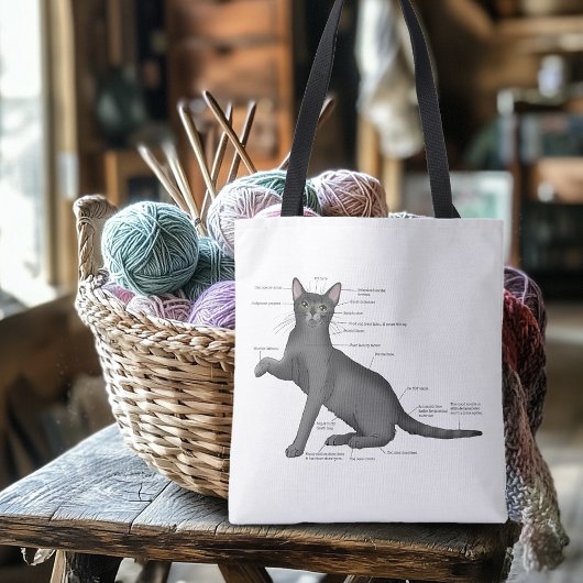 Grappig Kat Anatomie Diagram Humor Nerdy Tote Bag