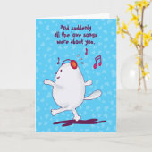 Grappig kat bericht, Blauwe Valentijn Kaart (Gele Bloem)