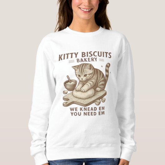 Grappig Kat Biscuits Bakery Shirt (Voorkant)