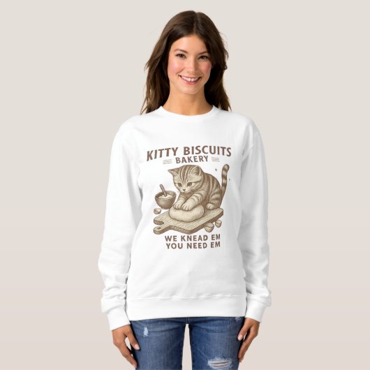 Grappig Kat Biscuits Bakery Shirt (Voorkant volledig)