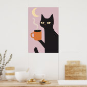 Grappig kat cadeau voor kattenliefhebbers poster (Keuken)