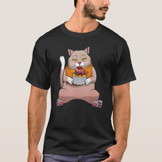 Grappig kat cupcake ontwerp voor mannen vrouwen ba t-shirt (Voorkant)