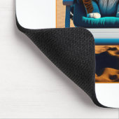 Grappig kat dat ik liever bij het strand ben. muismat (Hoek)