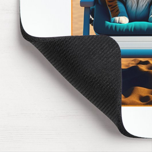 Grappig kat dat ik liever bij het strand ben. muismat (Hoek)