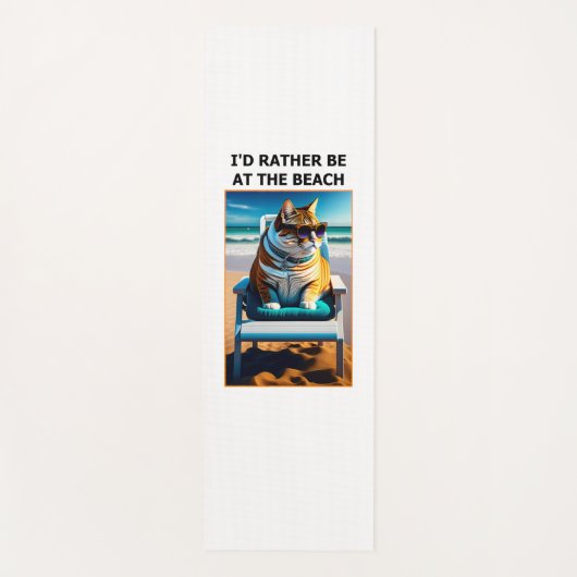 Grappig kat dat ik liever bij het strand ben. yogamat (Voorkant)