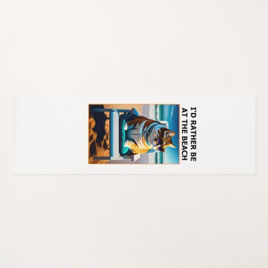 Grappig kat dat ik liever bij het strand ben. yogamat (Voorkant (horizontaal))