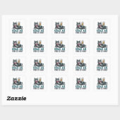Grappig kat en bier t-shirt ontwerp vierkante sticker (Vel)