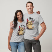 Grappig kat en wijn T-shirt - Schattige handgeteke (Unisex)