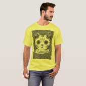 Grappig kat grafisch portret heren T-shirt (Voorkant volledig)