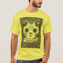 Grappig kat grafisch portret heren T-shirt