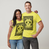 Grappig kat grafisch portret heren T-shirt (Unisex)