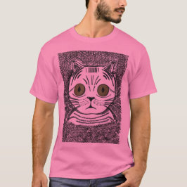 Grappig kat grafisch portret heren T-shirt