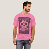 Grappig kat grafisch portret heren T-shirt (Voorkant volledig)