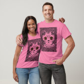Grappig kat grafisch portret heren T-shirt (Unisex)