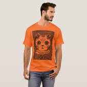 Grappig kat grafisch portret heren T-shirt (Voorkant volledig)