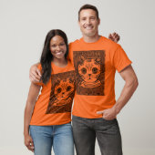 Grappig kat grafisch portret heren T-shirt (Unisex)