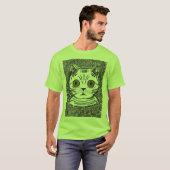Grappig kat grafisch portret heren T-shirt (Voorkant volledig)