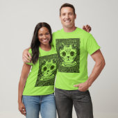 Grappig kat grafisch portret heren T-shirt (Unisex)