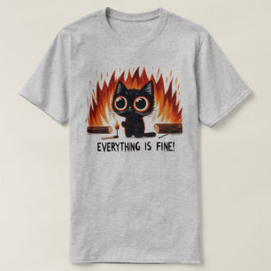 Grappig kat grafisch T-shirt - Alles is prima