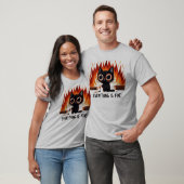 Grappig kat grafisch T-shirt - Alles is prima (Unisex)